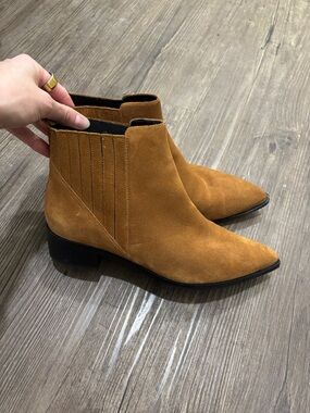 Marc Fisher Suede Ankle Boots in Camel - Women